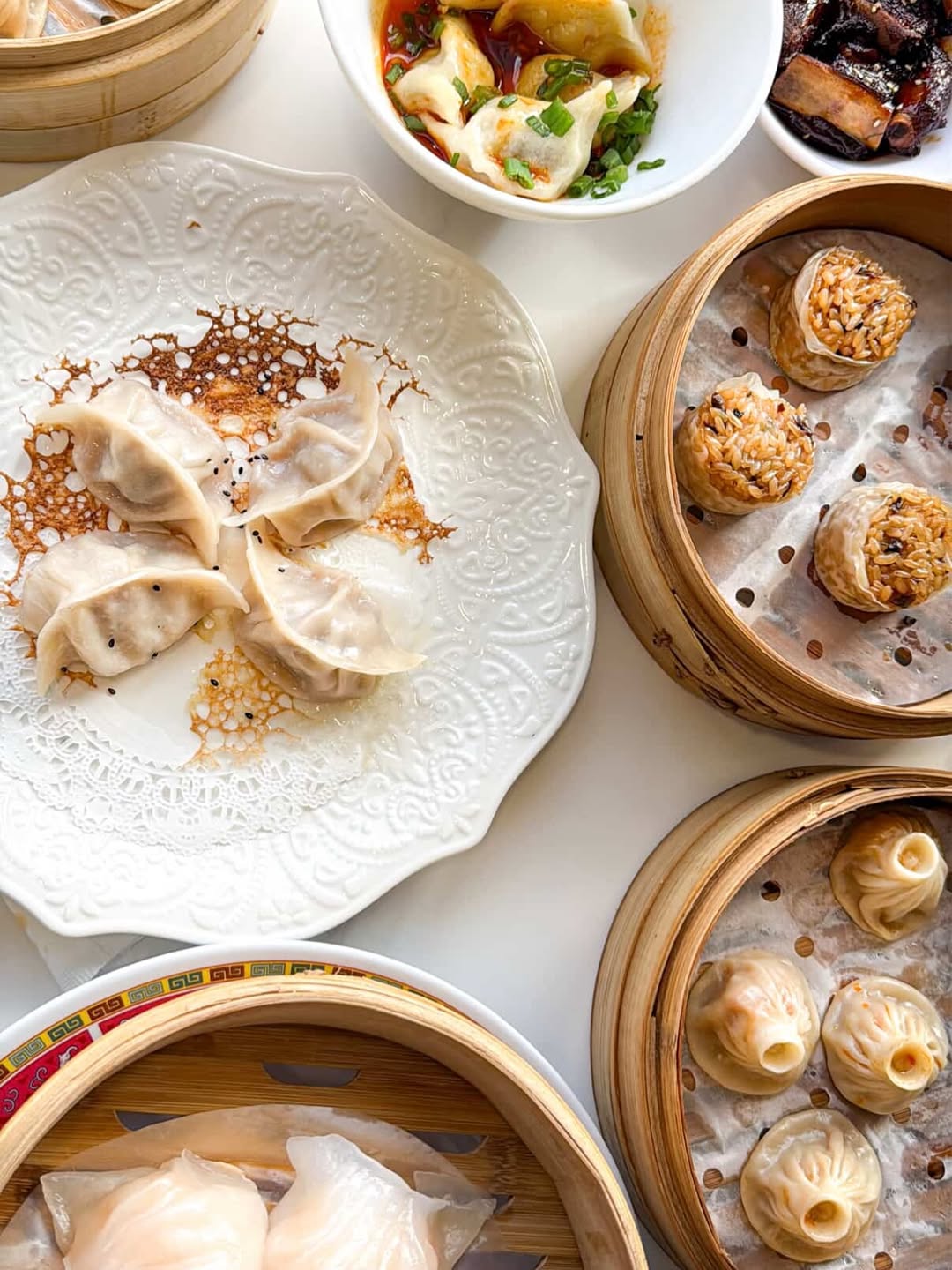 Dumplings and dim sum dishes